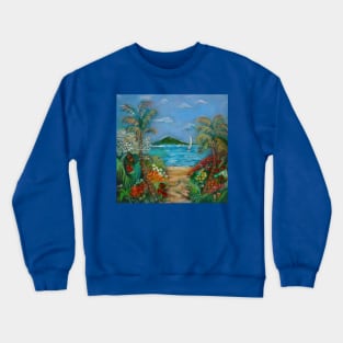 Tropical Sandy Beach Crewneck Sweatshirt